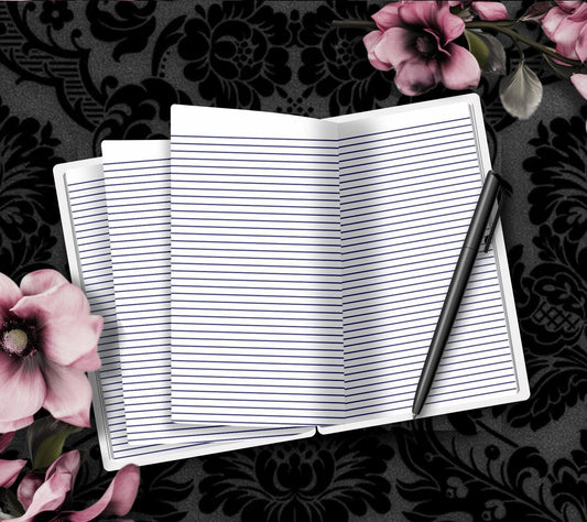 Goth Beach Girl Notebook– Hand Drawn Dark Paradise – 160 Lined Pages for Daily Tasks and Notes - Tampa Home & Garden Store