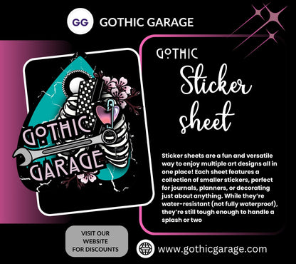 B-Witchy Gothic Pastel Sticker Sheet, Perfect Goth & Witch Vibes Stickers, Budget Friendly Gifts for Goth Expression