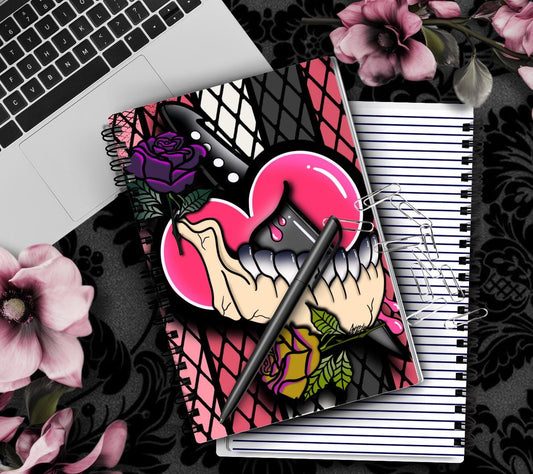 Gothic Romance & Rebellion Notebook Hand Drawn Detail  – 160 Lined Pages for Daily Tasks, Notes, and Personal Writing - Tampa Home & Garden Store