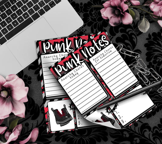 Punk Notes Notepad: Anarchy Chores Stationery for Alt Girls - Tampa Home & Garden Store