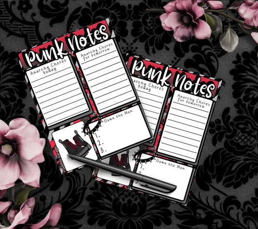 Punk Notes Notepad: Anarchy Chores Stationery for Alt Girls - Tampa Home & Garden Store
