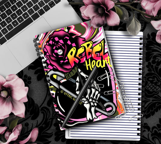 Rebel Heart – Gothic Punk Love Notebook – 160 Lined Pages for Daily Tasks, Notes, and Personal Writing - Tampa Home & Garden Store
