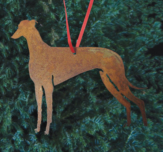 Greyhound plant stake rusted metal ornament by Rustica Ornamentals on Tampa Home & Garden Store