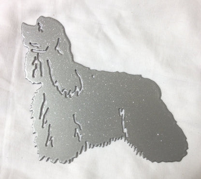 Cocker Spaniel plant stake with silver glitter finish by Rustica Ornamentals on Tampa Home & Garden Store