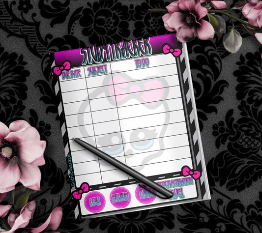 Gothic Study Tracker Notepad – Cute Pastel Skull Planner for Students & Procrastinators - Tampa Home & Garden Store