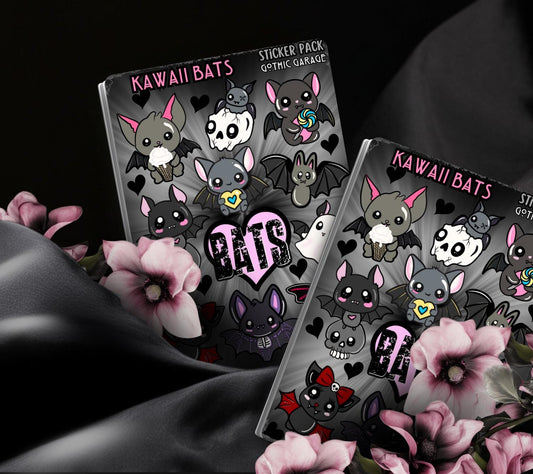 Kawaii Bats Sticker Sheet – Cute Gothic Bat Stickers - Tampa Home & Garden Store