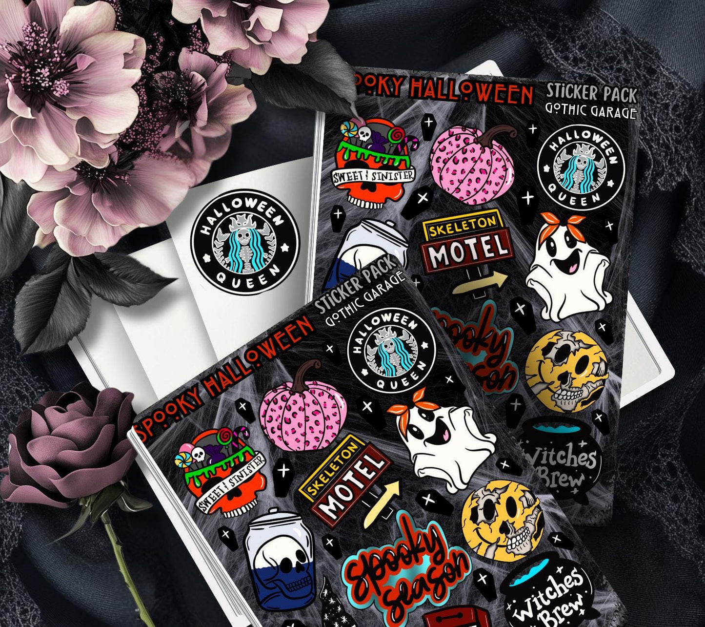 Spooky Season Sticker Sheet – Gothic Halloween Stickers