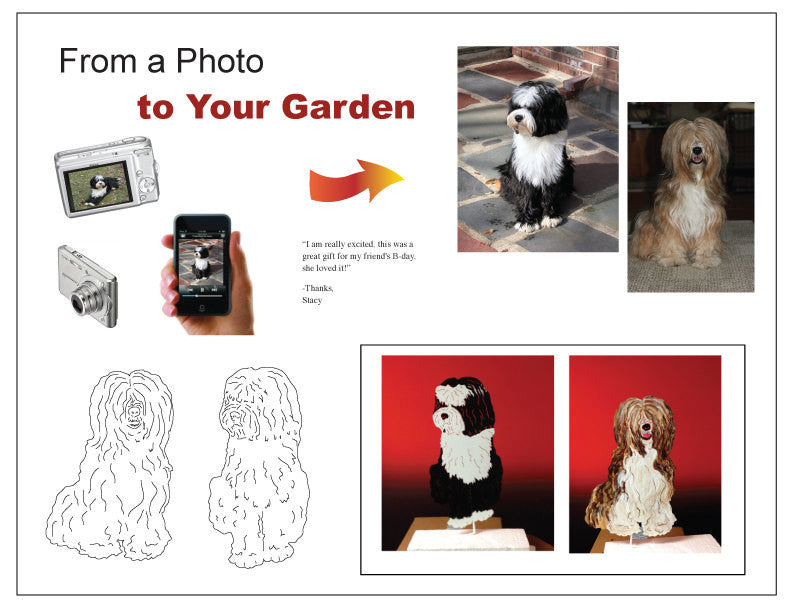 Dachshund Memorial Garden Marker by Rustica Ornamentals; dog portrait and sketch design concepts on Tampa Home & Garden Store