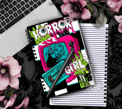 Horror Girl – Retro Slasher Nightmare Notebook Hand Drawn Detail  – 160 Lined Pages for Daily Tasks, Notes, and Personal Writing