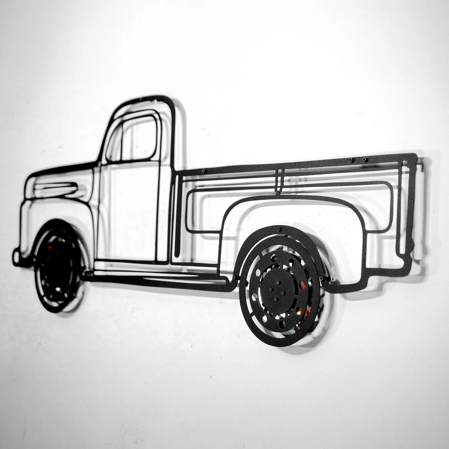 Custom Car Metal Wall Art with Spinning Wheels, Personalized Car Design, Custom Auto Gift for Men, Garage Decor, Your Car Line Art-KAFMEKA048