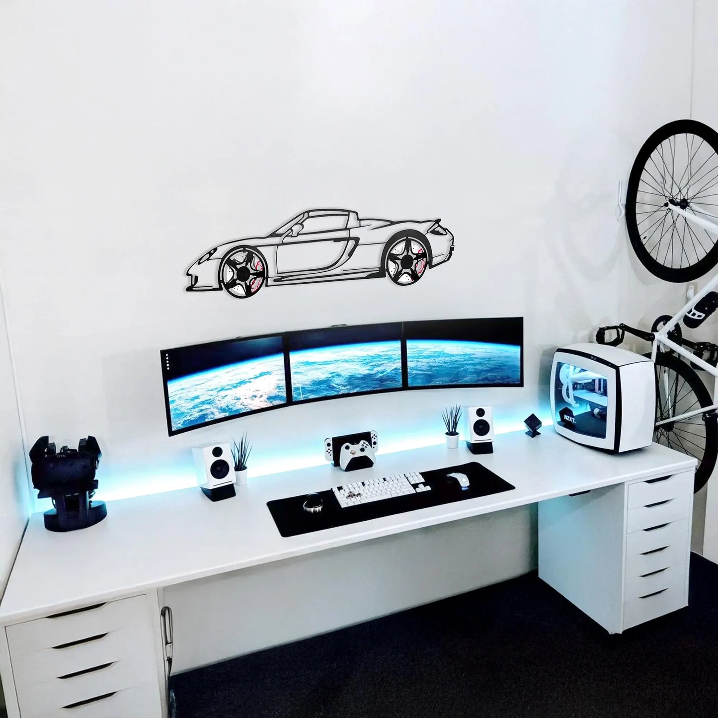 Custom Car Metal Wall Art with Spinning Wheels, Personalized Car Design, Custom Auto Gift for Men, Garage Decor, Your Car Line Art-KAFMEKA048