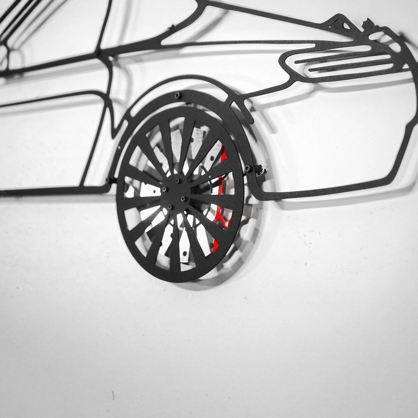 Custom Car Metal Wall Art with Spinning Wheels, Personalized Car Design, Custom Auto Gift for Men, Garage Decor, Your Car Line Art-KAFMEKA048