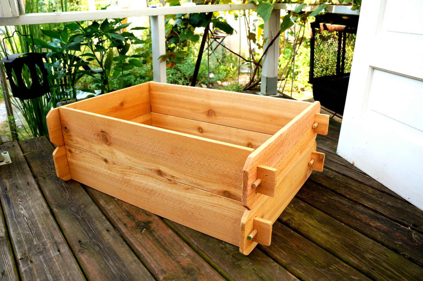 Timberlane Gardens raised garden bed kit double deep cedar planter for deck on Tampa Home & Garden Store