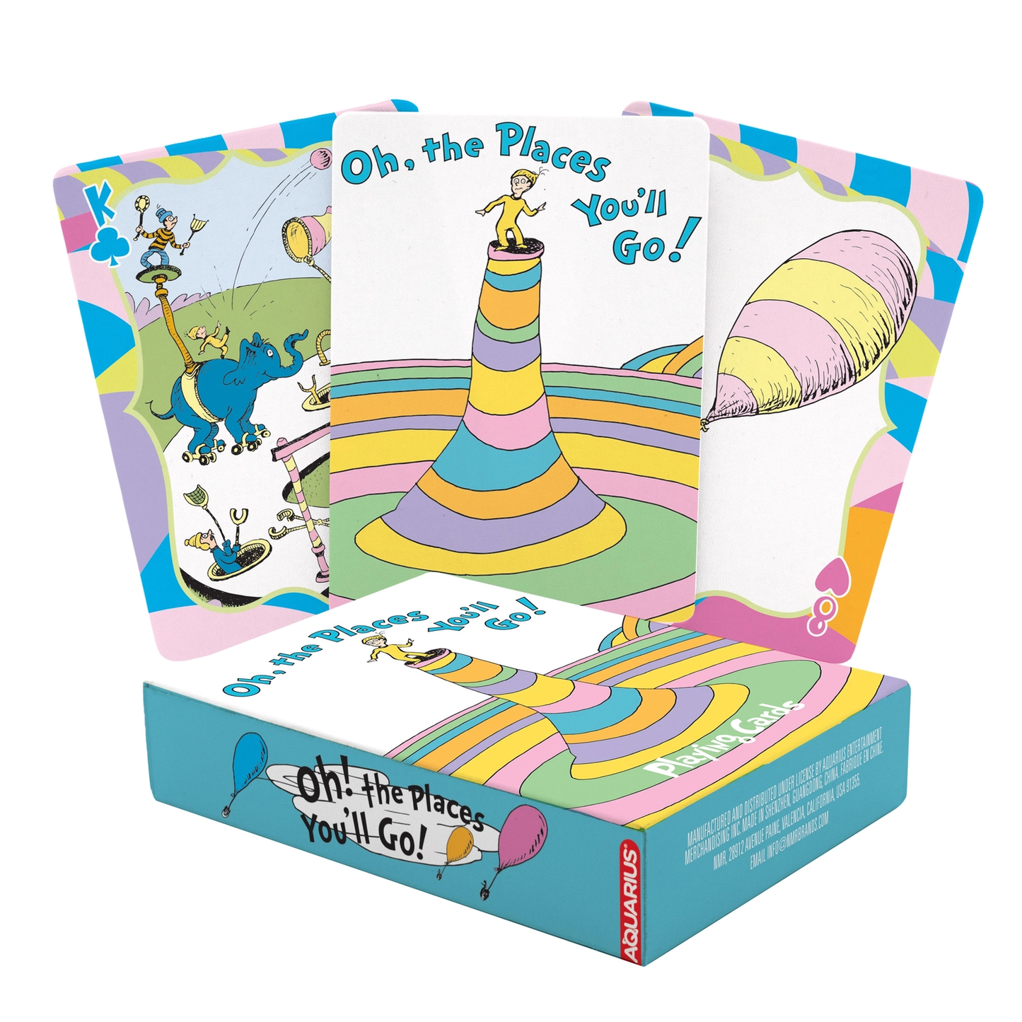 Playing cards Oh, the Places You'll Go! rainbow cone art by The Country Christmas Loft on Tampa Home & Garden Store