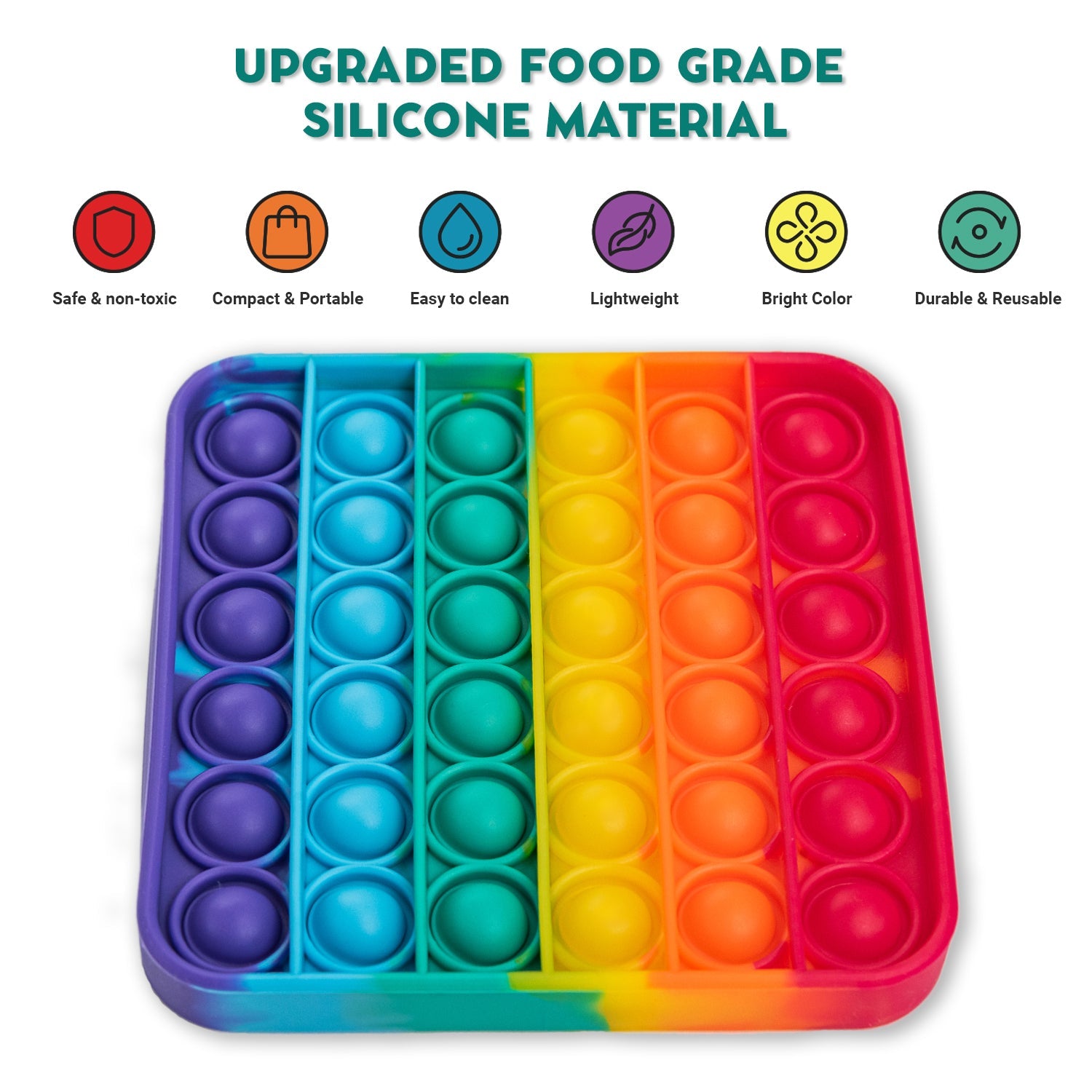 4 Extra Fidget Mats The Fidget Games rainbow silicone pop-it educational toy for sight words on Tampa Home & Garden Store
