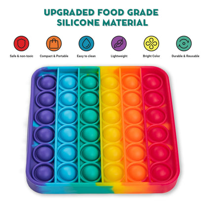 4 Extra Fidget Mats The Fidget Games rainbow silicone pop-it educational toy for sight words on Tampa Home & Garden Store