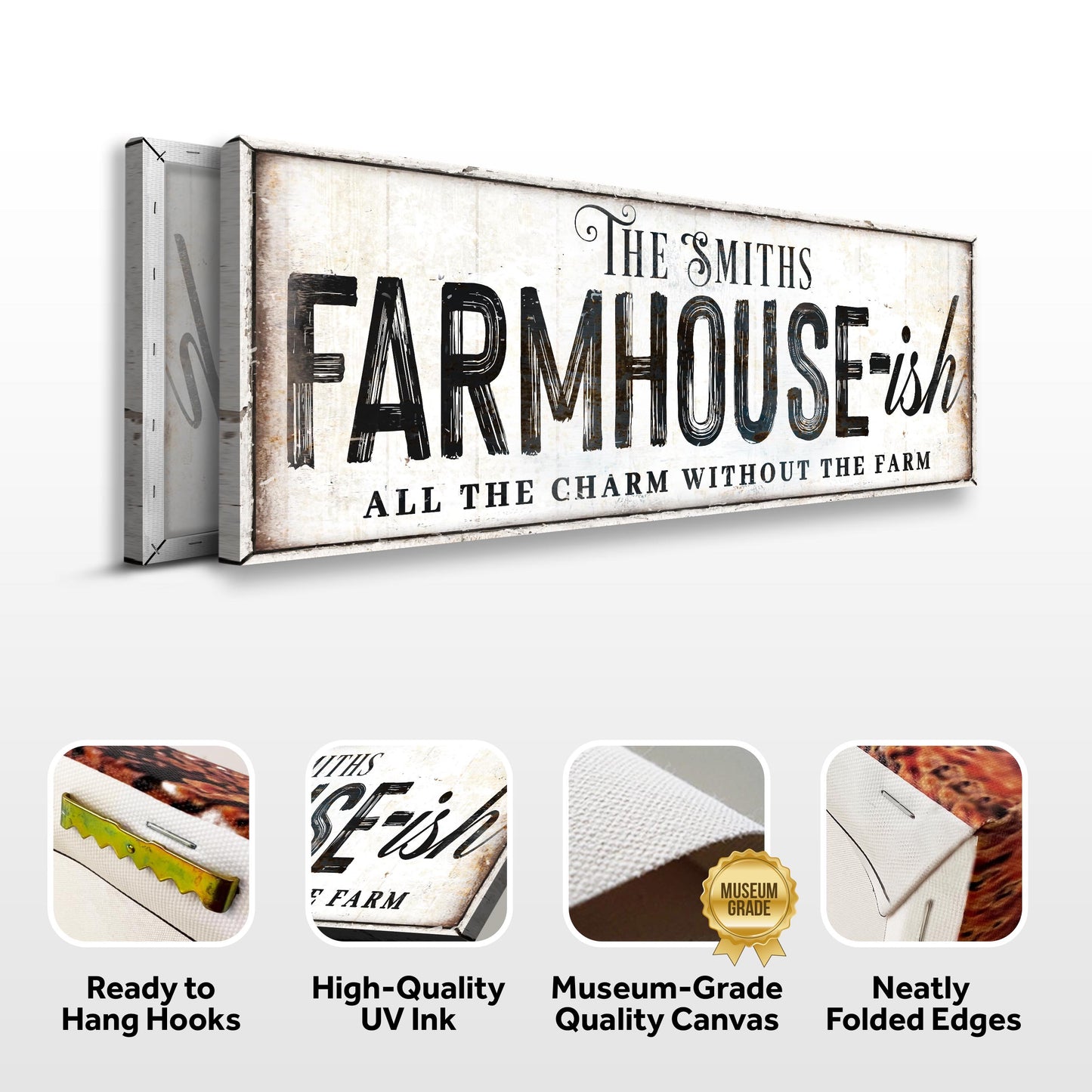 Farmhouse-Ish Sign V canvas crafting sign with distressed lettering on Tampa Home & Garden Store