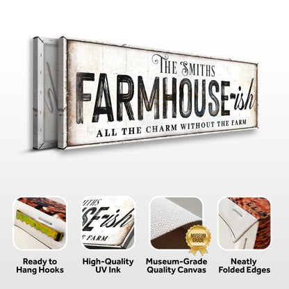Farmhouse-Ish Sign V canvas crafting sign with distressed lettering on Tampa Home & Garden Store