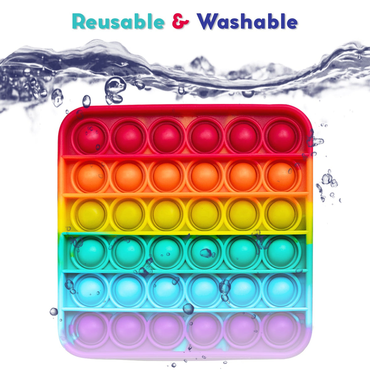 Rainbow pop-it fidget mats 4-pack, silicone rainbow rows, The Fidget Games Educational Toys on Tampa Home & Garden Store