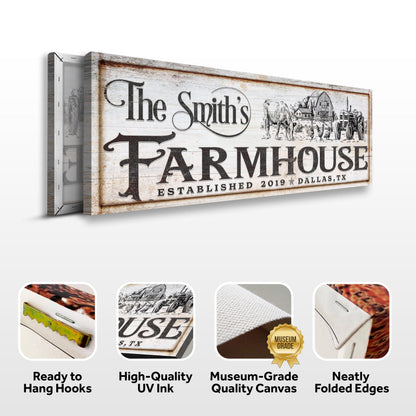 Vintage Rust Farmhouse Sign II canvas by Tailored Canvases, weathered wood sign design on Tampa Home & Garden Store