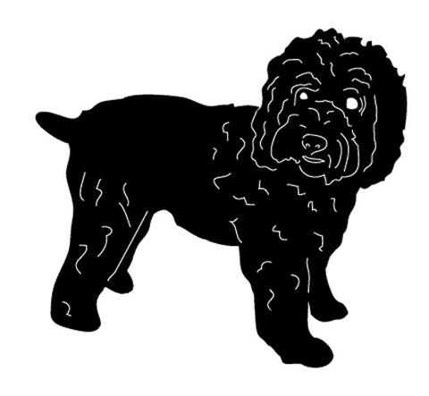 Wheaten Terrier garden stake silhouette or wall hanging, black metal, Rustica Ornamentals on Tampa Home & Garden Store