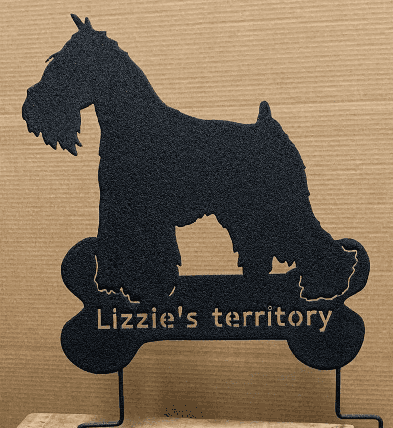 Miniature Schnauzer garden stake black metal silhouette with Lizzie's Rustica Ornamentals on Tampa Home & Garden Store