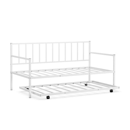 Juego de estructura de diván y nido de tamaño doble, estructura de cama nido - Negro