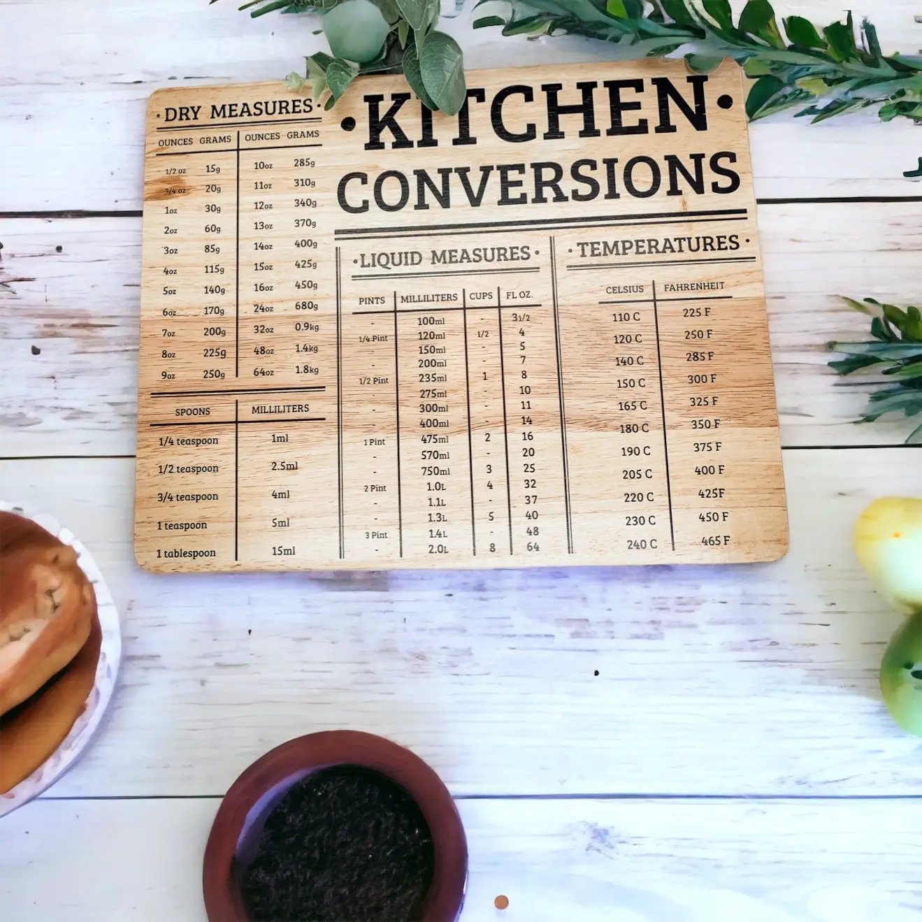 Bamboo Conversions Kitchen Measuring Decor Board