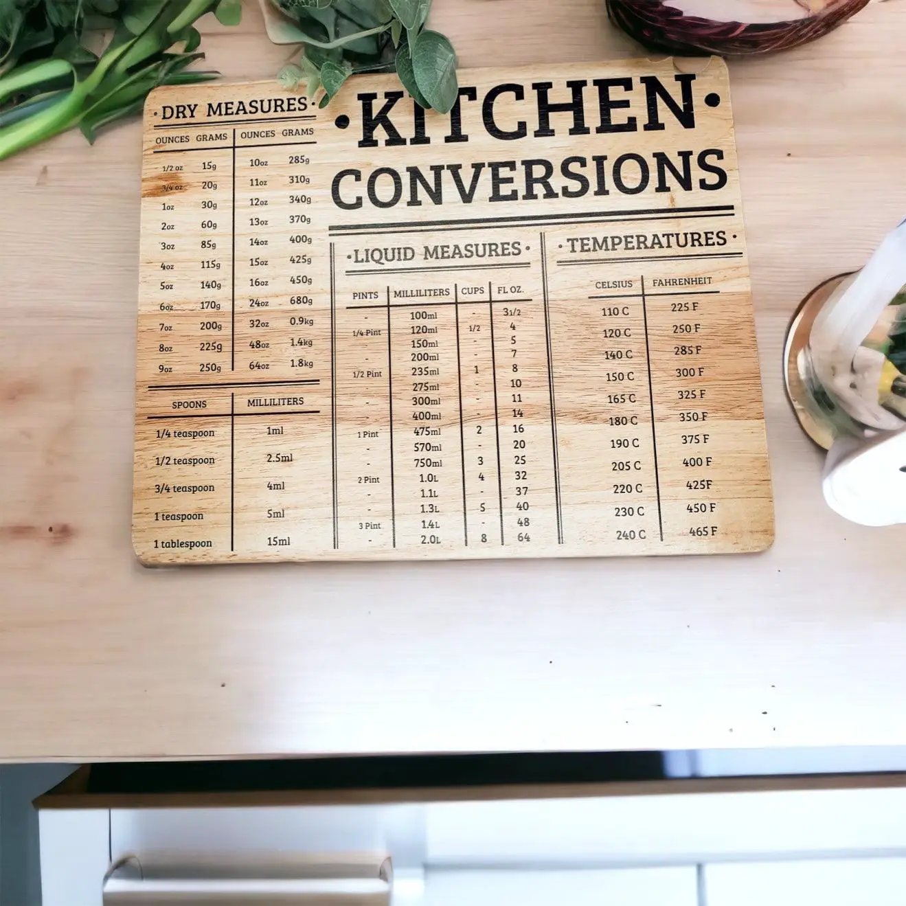 Bamboo Conversions Kitchen Measuring Decor Board