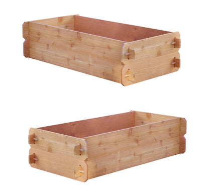 Timberlane Gardens two-pack easy raised garden beds, cedar, mortise & tenon, 2' W x 4' L on Tampa Home & Garden Store