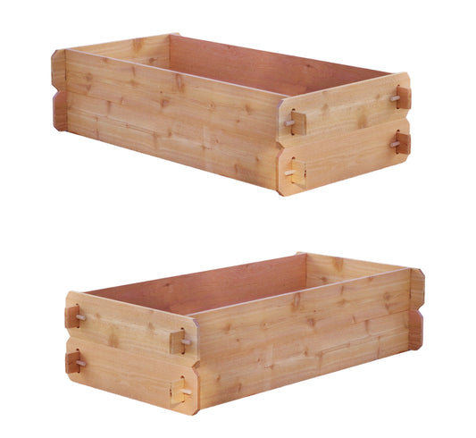 Timberlane Gardens two-pack easy raised garden beds, cedar, mortise & tenon, 2' W x 4' L on Tampa Home & Garden Store