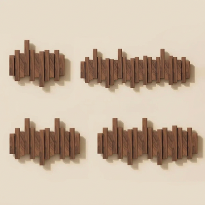 Wood Piano Wall Coat Rack set of 4 in natural brown wood finish on Tampa Home & Garden Store