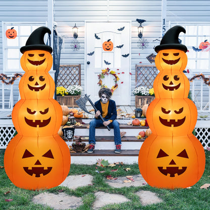 8 ft inflatable Halloween pumpkin stack with LED lights, DirectDeals, twin orange pumpkins on Tampa Home & Garden Store