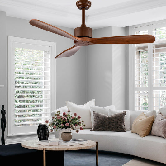 52 Inch Modern Ceiling Fan Indoor Outdoor Brushed Nickel Finish with Remote - Tampa Home & Garden Store