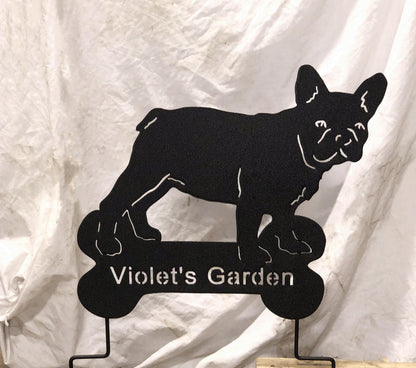 French Bulldog wall art silhouette statue by Rustica Ornamentals, black metal sculpture on Tampa Home & Garden Store