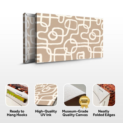Canvas wall art Modern Simple Lines, beige abstract line pattern by Tailored Canvases on Tampa Home & Garden Store
