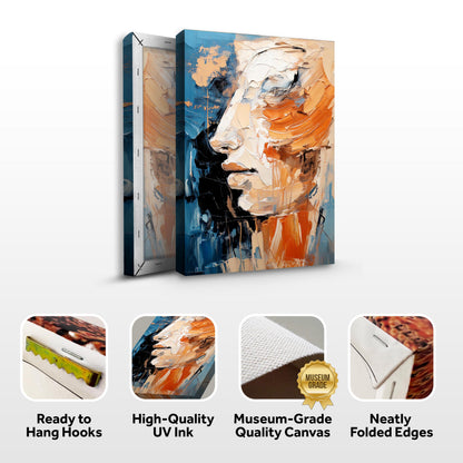 Canvas Modern Brush Stroke Abstract Wall Art Tailored Canvases blue teal orange impasto on Tampa Home & Garden Store