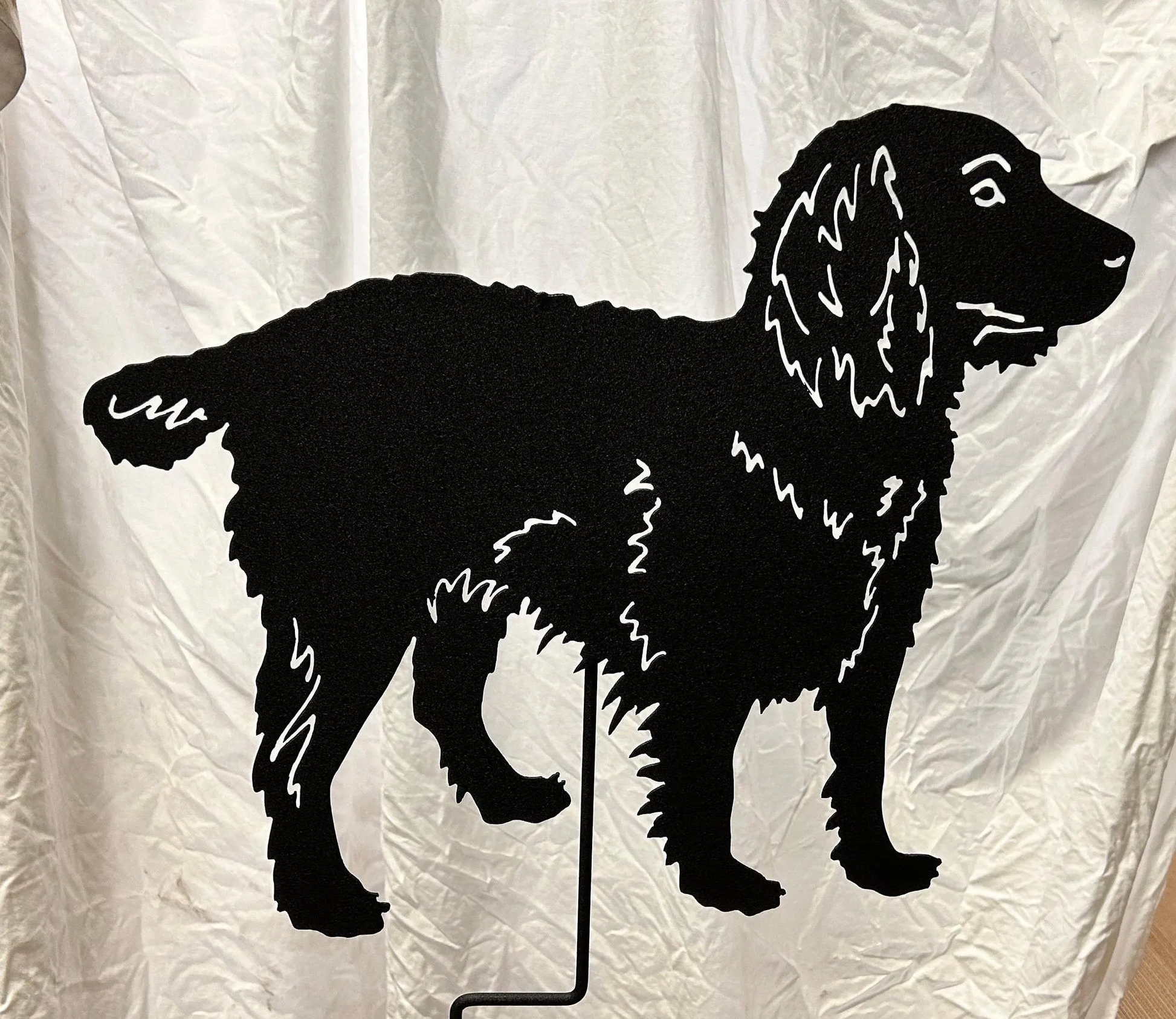 Boykin Spaniel memorial lawn ornament silhouette, black metal by Rustica Ornamentals on Tampa Home & Garden Store
