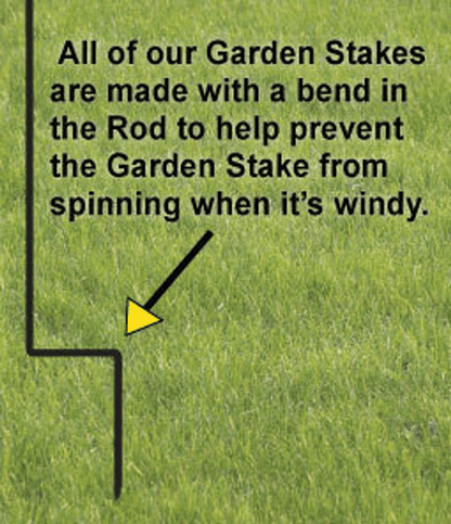 Pit Bull Garden Statue or Wall Art label on green lawn with yellow arrow on Tampa Home & Garden Store