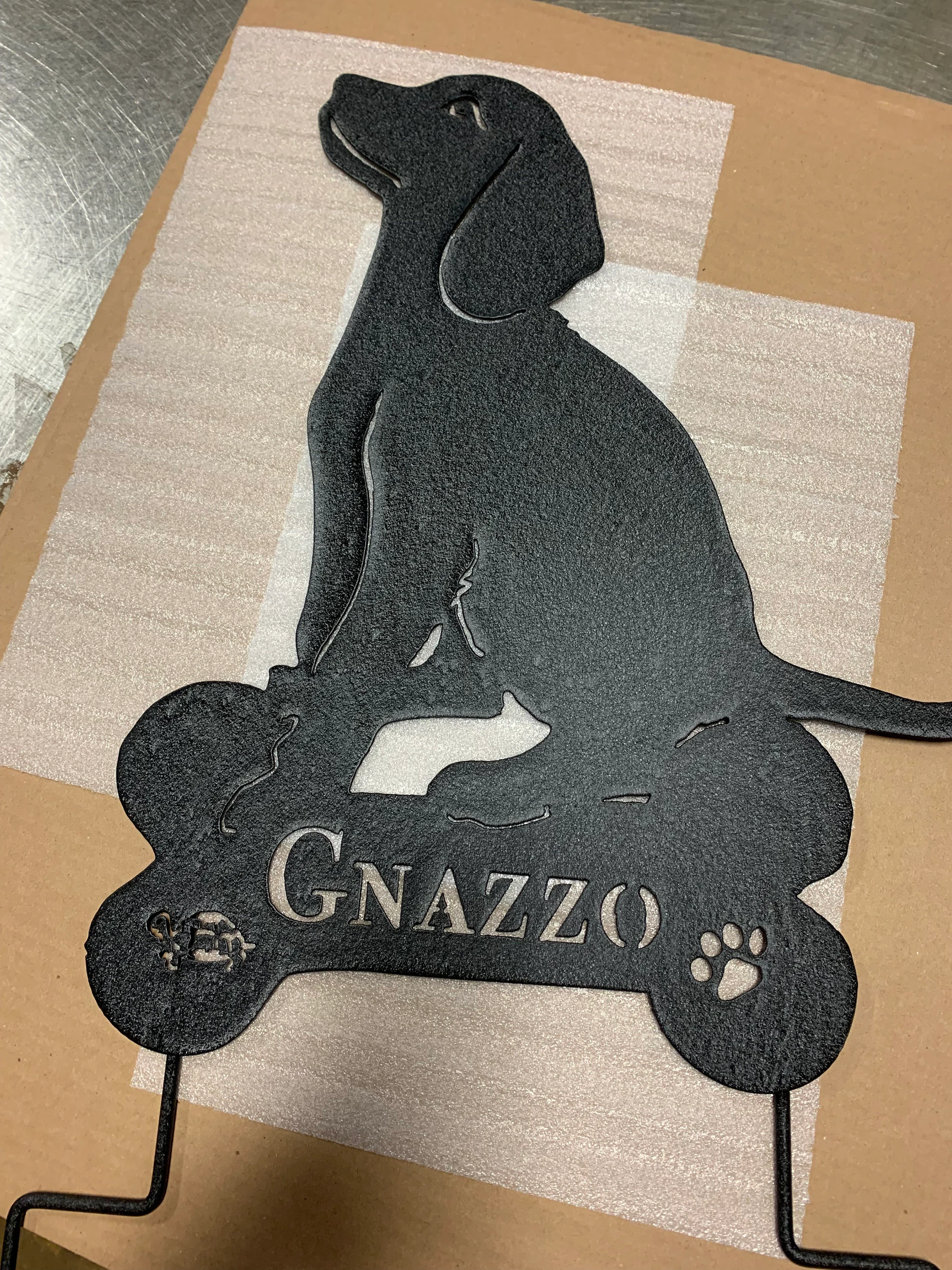 Beagle garden stake silhouette black metal lawn ornament by Rustica Ornamentals on Tampa Home & Garden Store