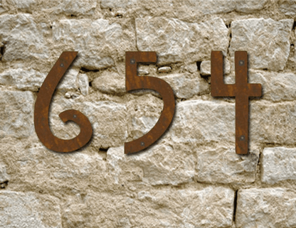 Mission Style Rusted Metal House Numbers 654 Rustica Ornamentals Store on Tampa Home & Garden Store