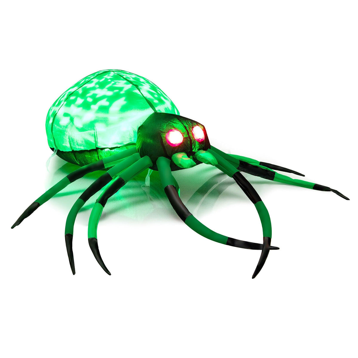 5 ft Halloween inflatable creepy spider with cobwebs and LED eyes, DirectDeals, green and black on Tampa Home & Garden Store