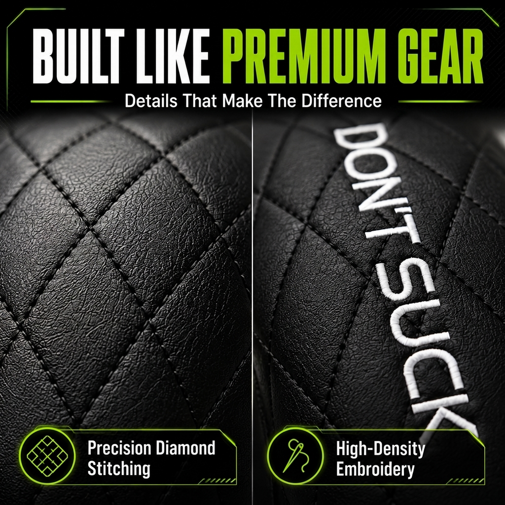 Don’t Suck Driver Headcover black diamond-quilted leather by Aiming Fluid Golf 460cc on Tampa Home & Garden Store
