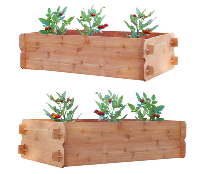 Timberlane Gardens raised bed kit set of 2 cedar, double-deep mortise & tenon 2' W x 4' L on Tampa Home & Garden Store
