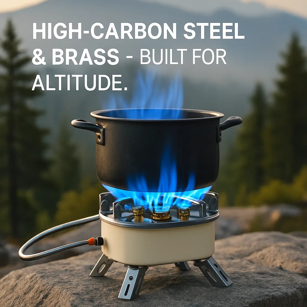 GemGear 13000W portable windproof camping stove with five-head burner blue flame on Tampa Home & Garden Store