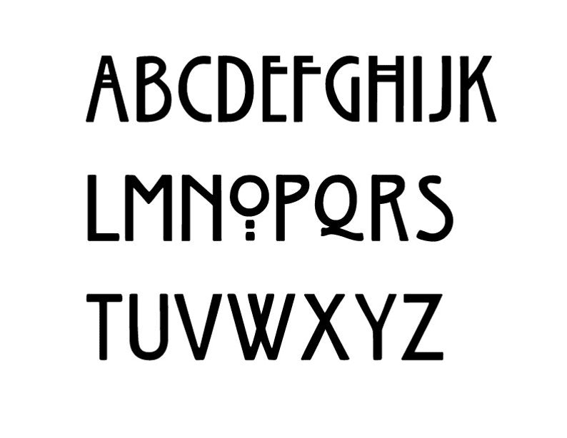 Mission Style house numbers or letters set of 2 in black uppercase font by Rustica Ornamentals on Tampa Home & Garden Store