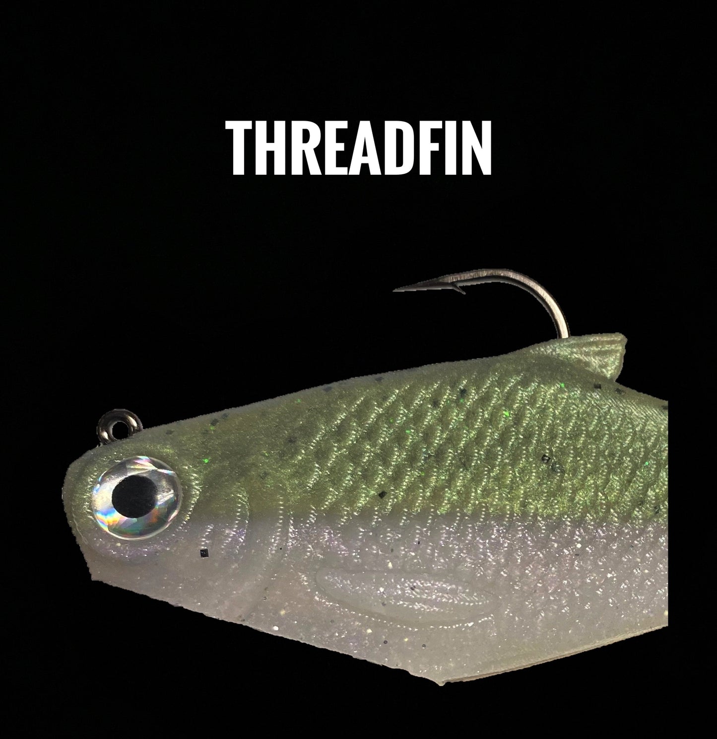 Boot tail soft swimbait Bacca Burrito by Bull Shad Swimbaits; olive green, ribbed body on Tampa Home & Garden Store