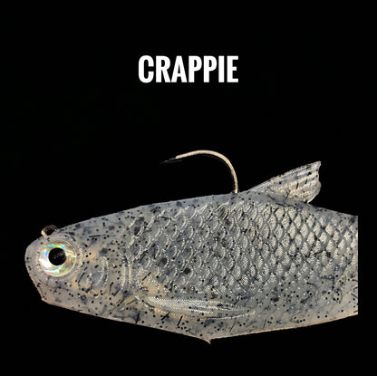 Bacca Burrito boot-tail swimbait in gray-blue with holographic eye Bull Shad Swimbaits on Tampa Home & Garden Store