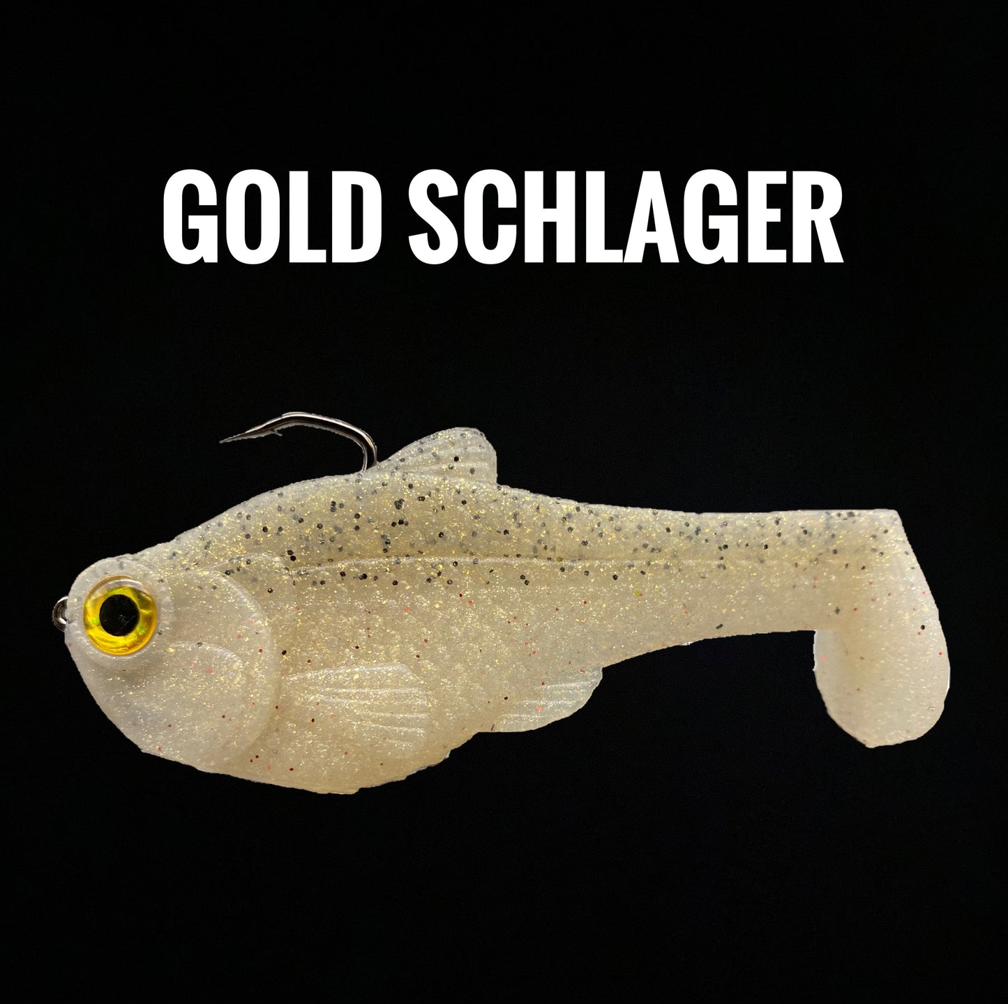 4.5 Nacho boot-tail soft swimbait white with glitter and yellow eye Bull Shad Swimbaits on Tampa Home & Garden Store