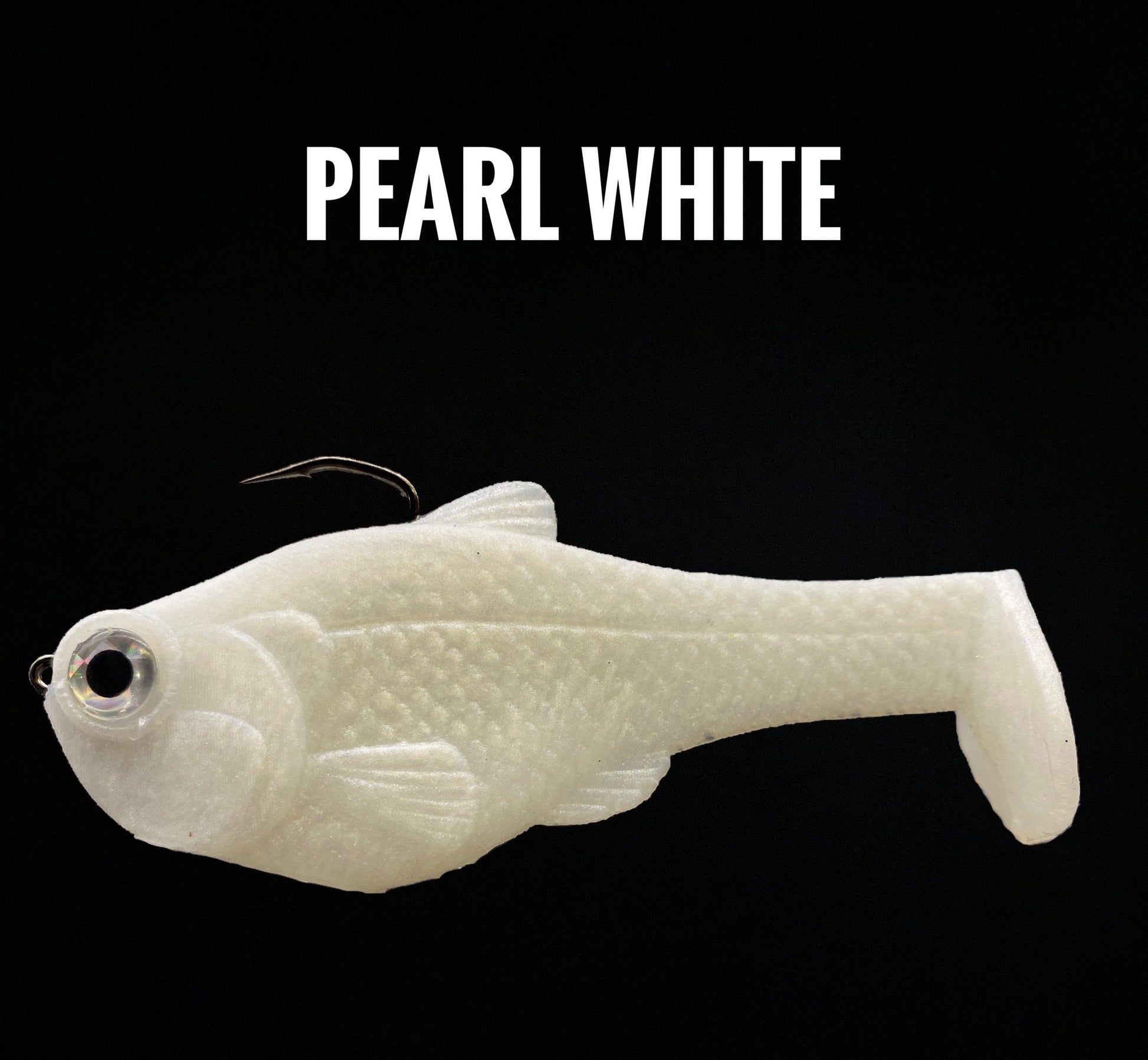 4.5 Nacho Boot Tail Soft Swimbait Pearl White by Bull Shad Swimbaits on Tampa Home & Garden Store